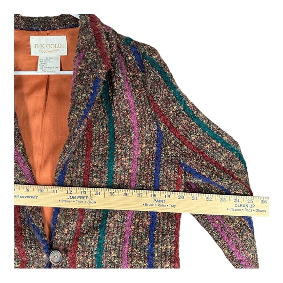 D.K. Gold Don Kenny Women’s 12 Wool Blend Vintage Boho Blazer Jacket 1980s Artsy - Picture 10 of 13